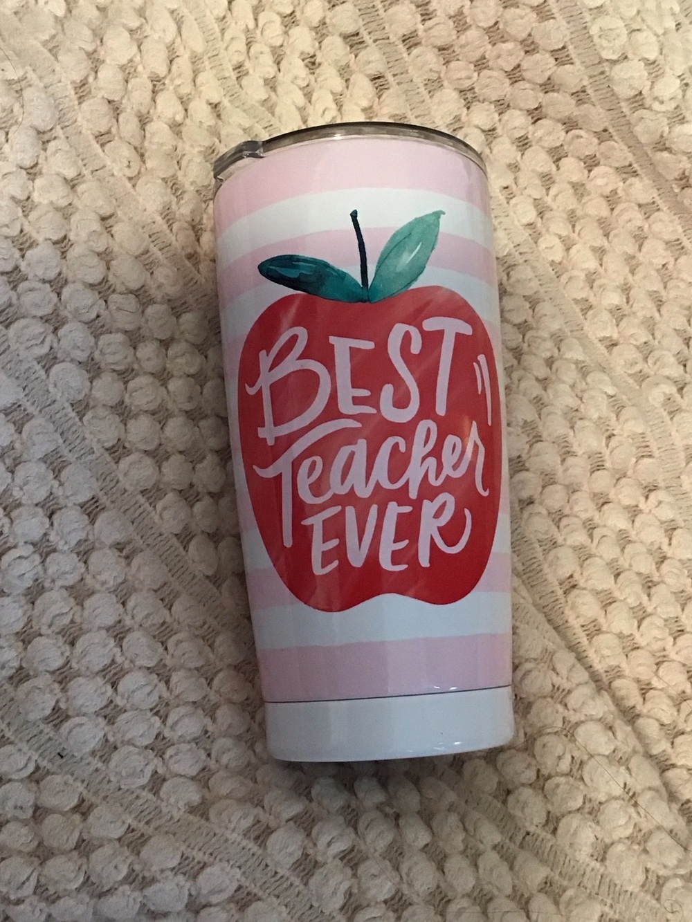 Pink "Best Teacher Ever" Insulated Tumbler - Teacher Gift